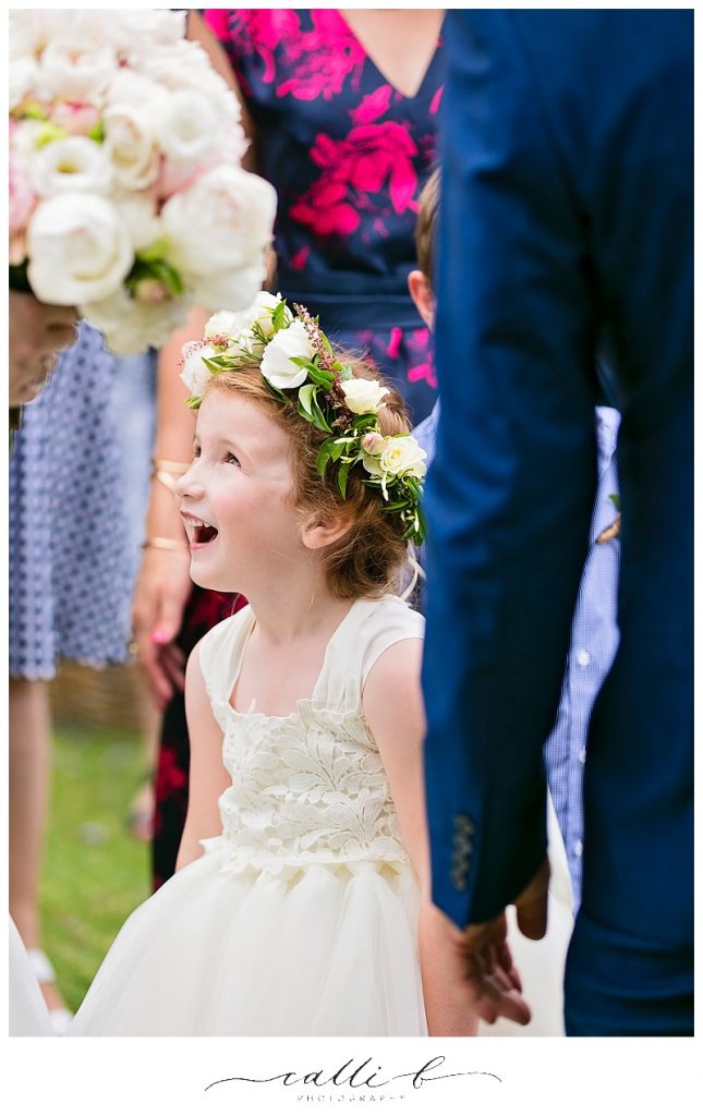 Flower girl halo with David Austin roses