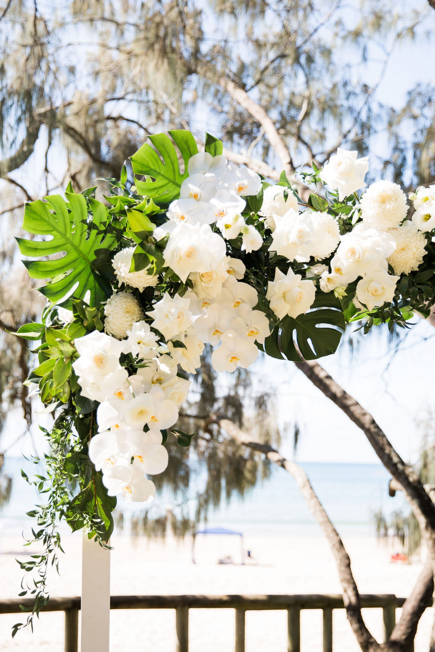 Orchid and Rose Coastal Wedding